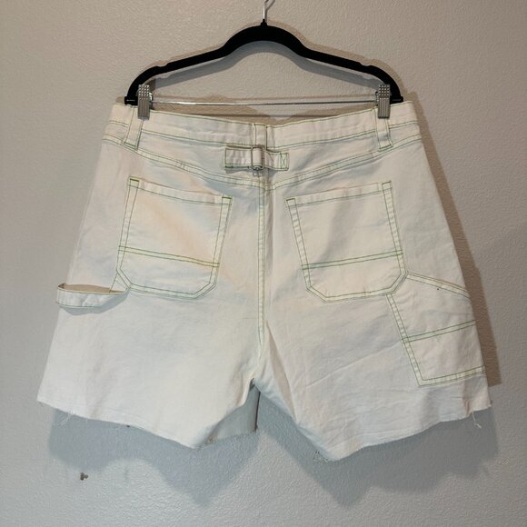 Wild Fable High-Rise Utility Shorts – White with Green Stitching - Picture 3 of 8